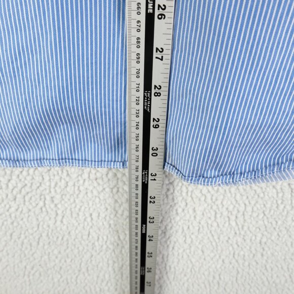 Armani Collezioni Shirt Mens Large Blue White Striped Nautical Button Up - Picture 5 of 9